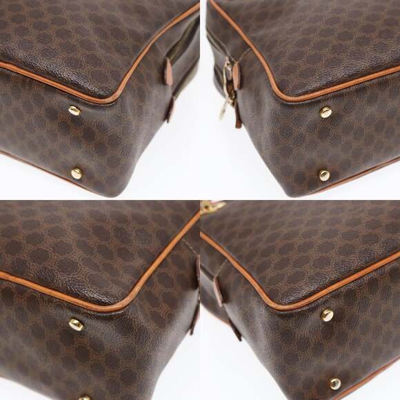 CELINE Macadam Canvas Shoulder Bag Pvc Leather Brown Gold - Picture 10 of 12